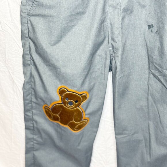 Dickies Gray Sleeveless Work Jumpsuit Heart Bear Flower Patches Irregular Medium - Picture 7 of 8